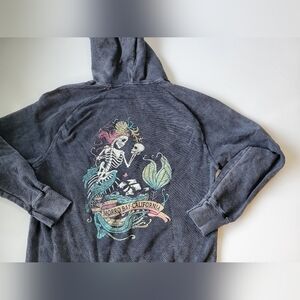 Duck Co Skeleton Women's Morro Bay California Sweatshirt Heather Grey Small